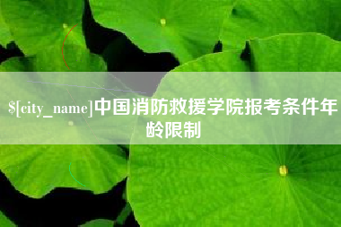 东阳中国消防救援学院报考条件年龄限制