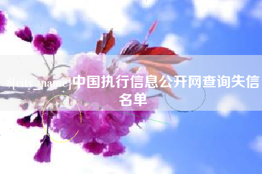 东阳中国执行信息公开网查询失信名单