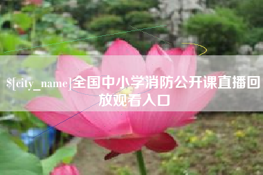 东阳全国中小学消防公开课直播回放观看入口