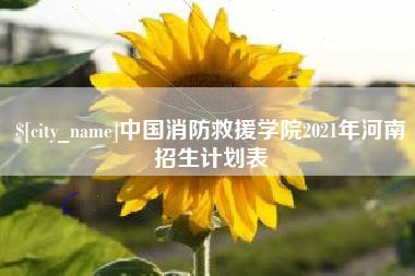 东阳中国消防救援学院2021年河南招生计划表