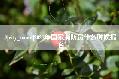 东阳2021年国家消防员什么时候报名