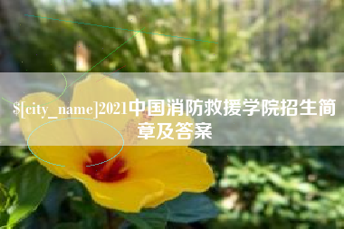 东阳2021中国消防救援学院招生简章及答案
